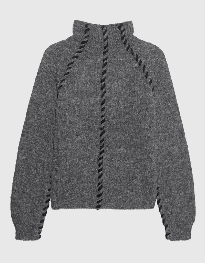 Alpaka-Mix Pullover mit Stehkragen