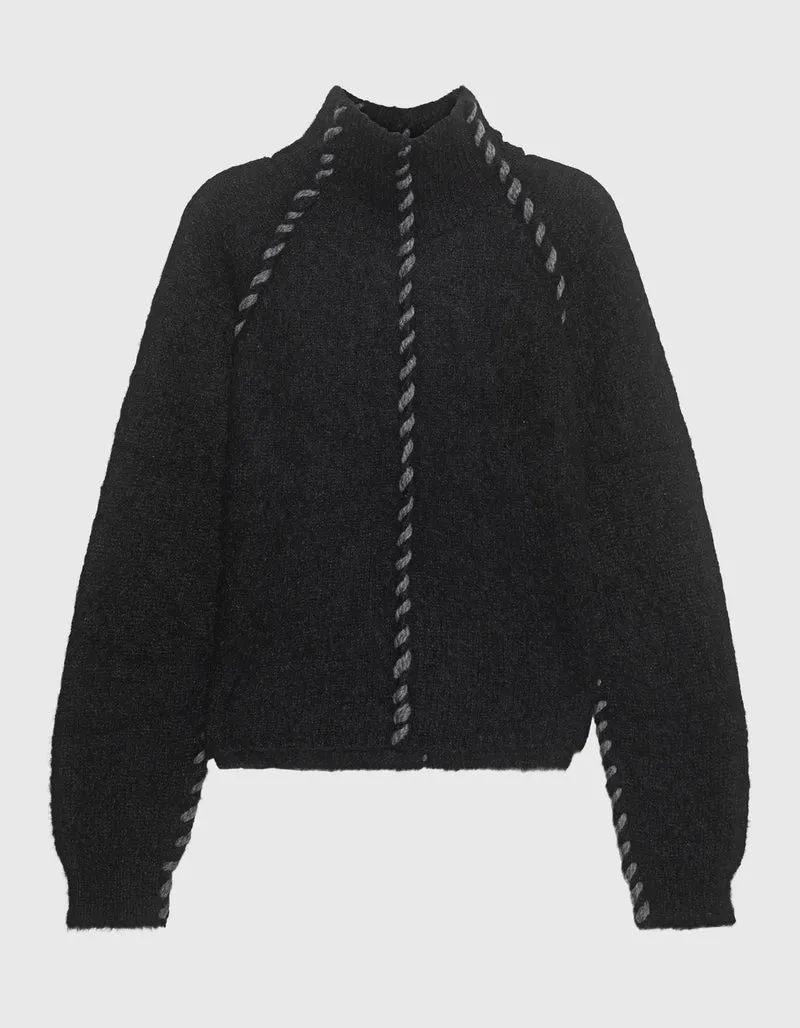Alpaka-Mix Pullover mit Stehkragen