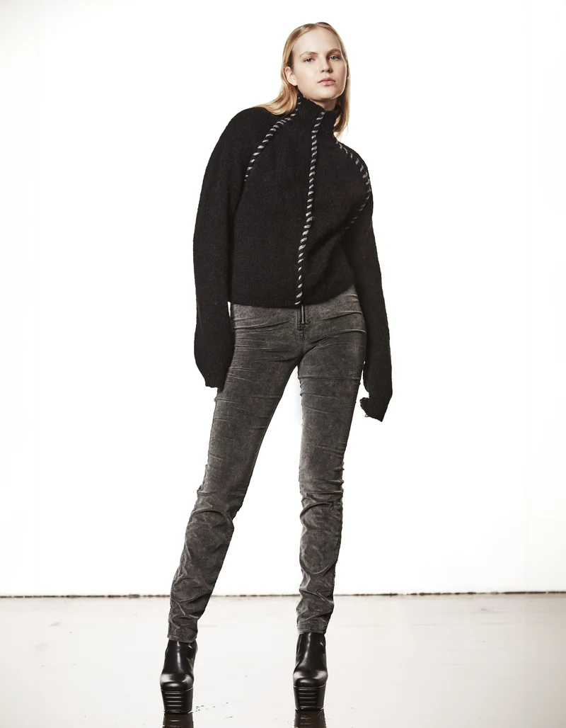 Alpaka-Mix Pullover mit Stehkragen
