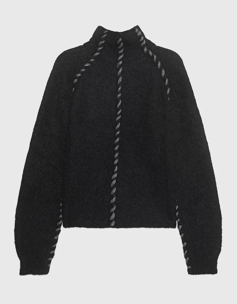 Alpaka-Mix Pullover mit Stehkragen