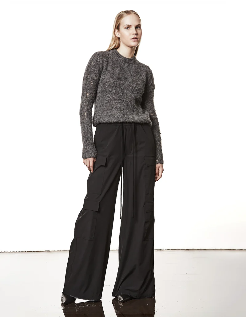 Alpaka-Mix Pullover mit Destroyed-Details