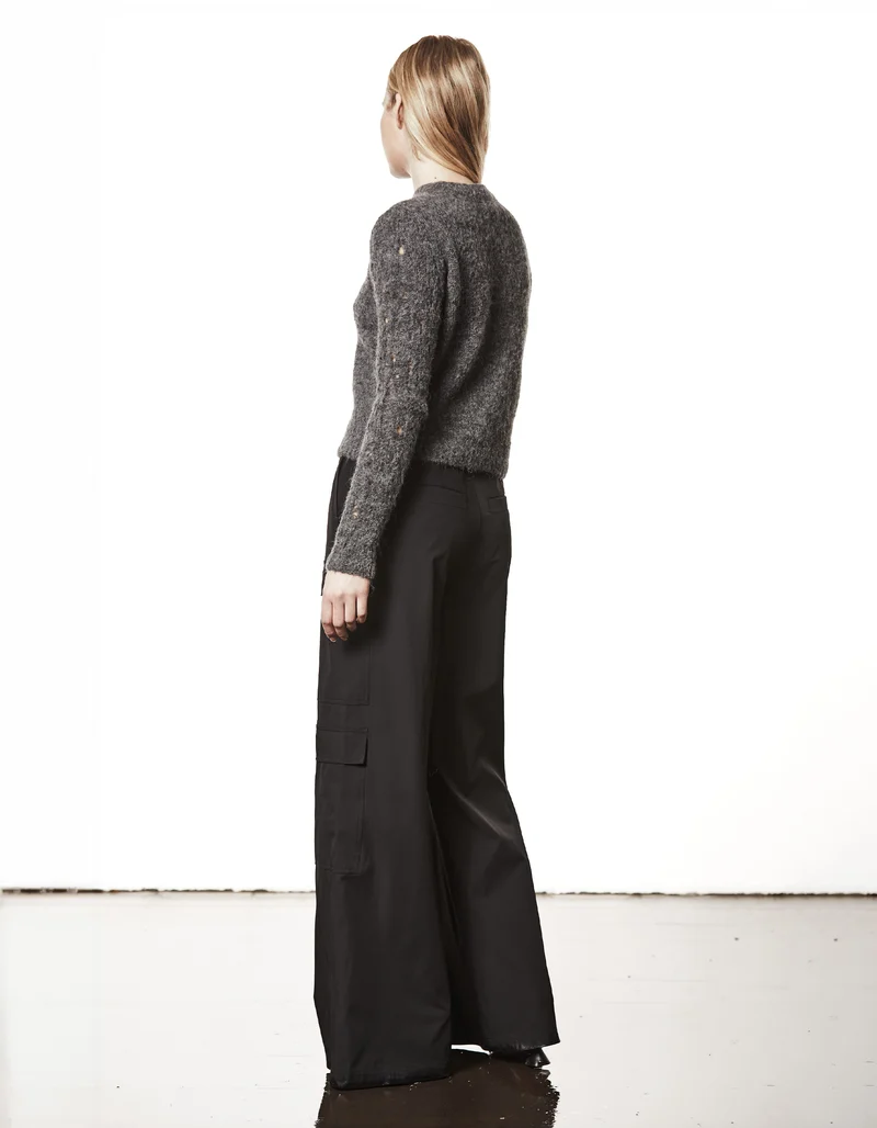 Alpaka-Mix Pullover mit Destroyed-Details