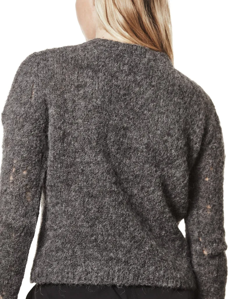 Alpaka-Mix Pullover mit Destroyed-Details