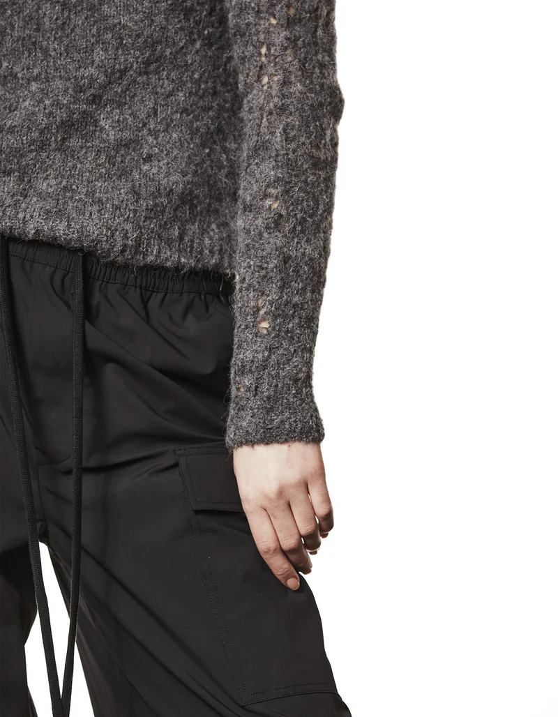 Alpaka-Mix Pullover mit Destroyed-Details