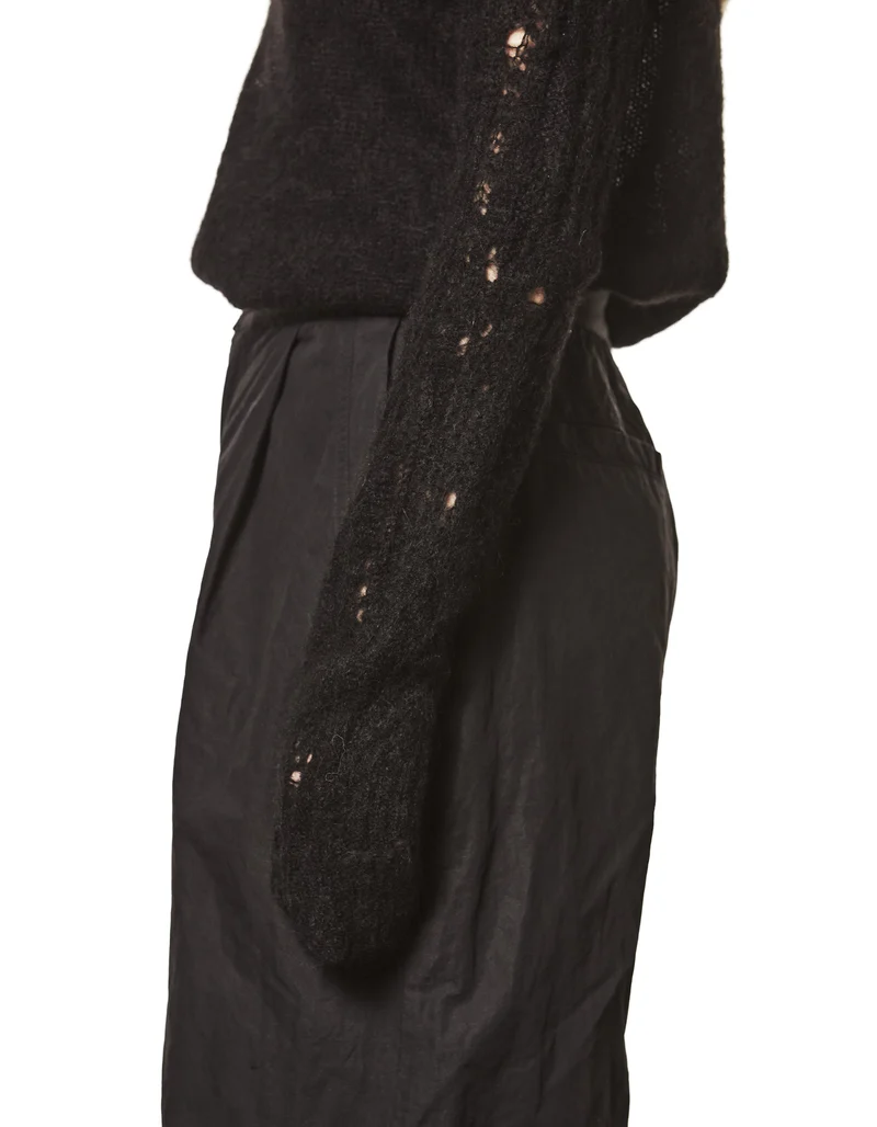 Alpaka-Mix Pullover mit Destroyed-Details