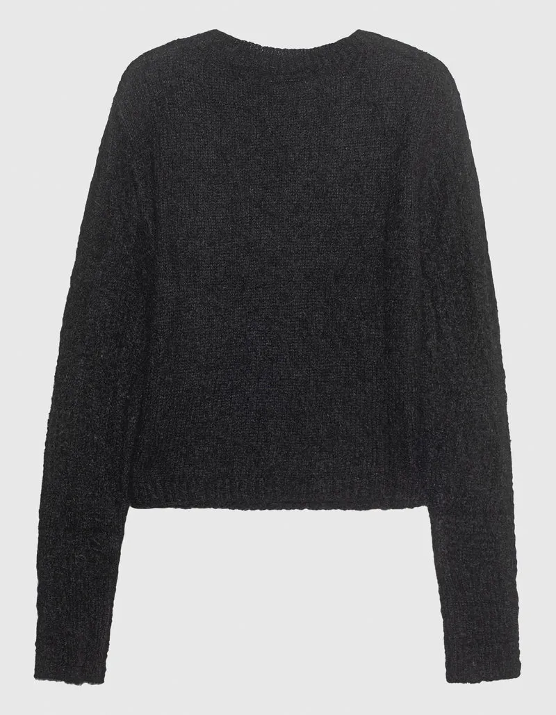 Alpaka-Mix Pullover mit Destroyed-Details