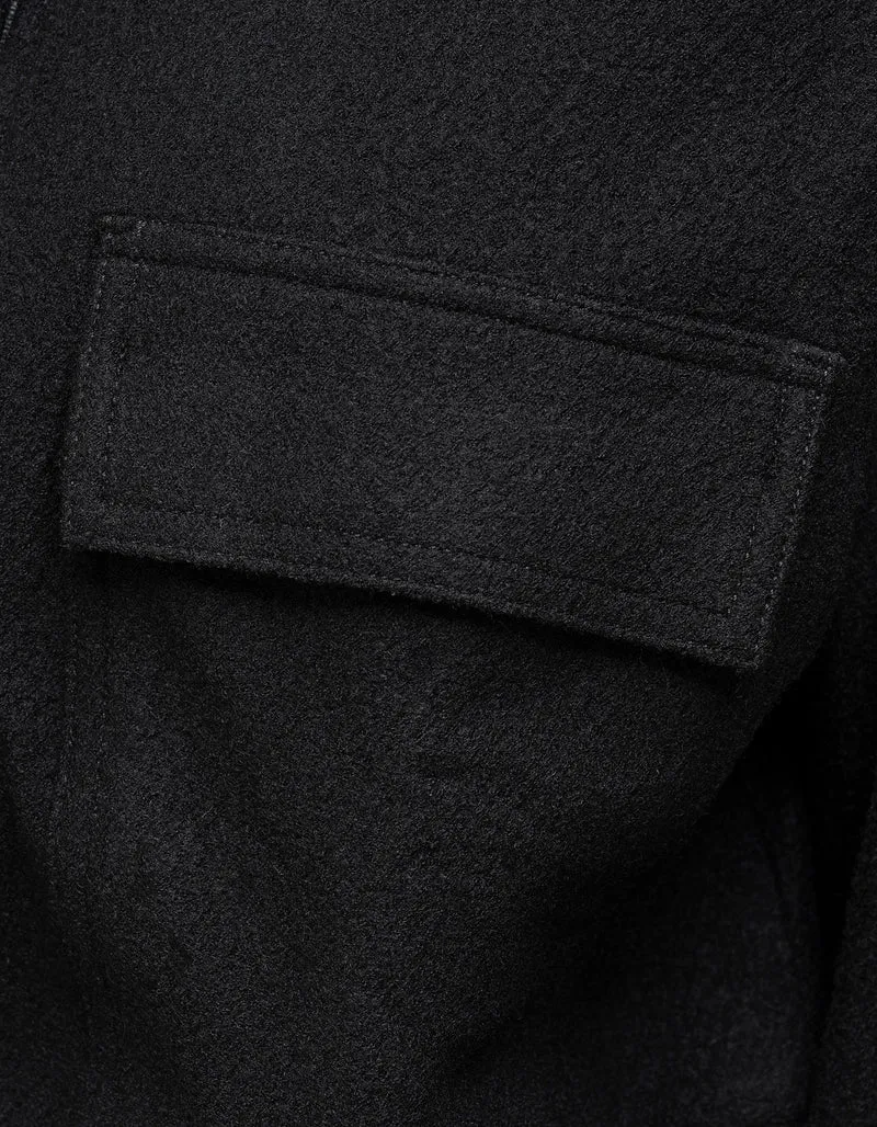 Woll-Blouson-Jacke mit Brusttaschen