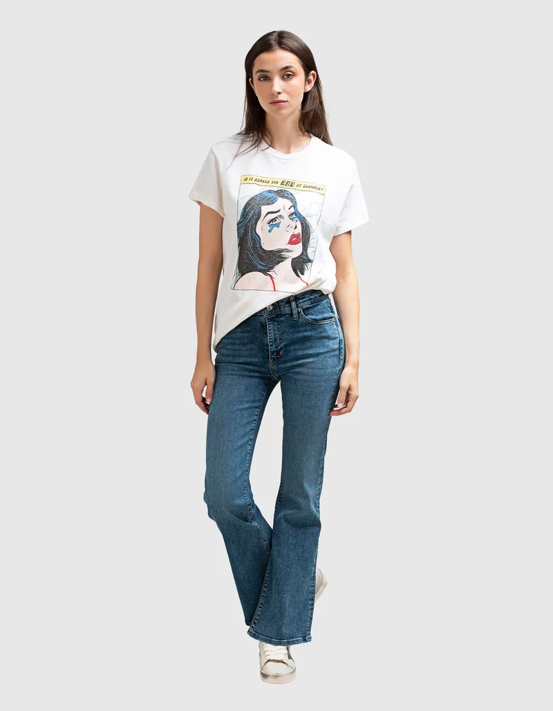 Bedrucktes T-Shirt Loose Summer im Vintage-Stil