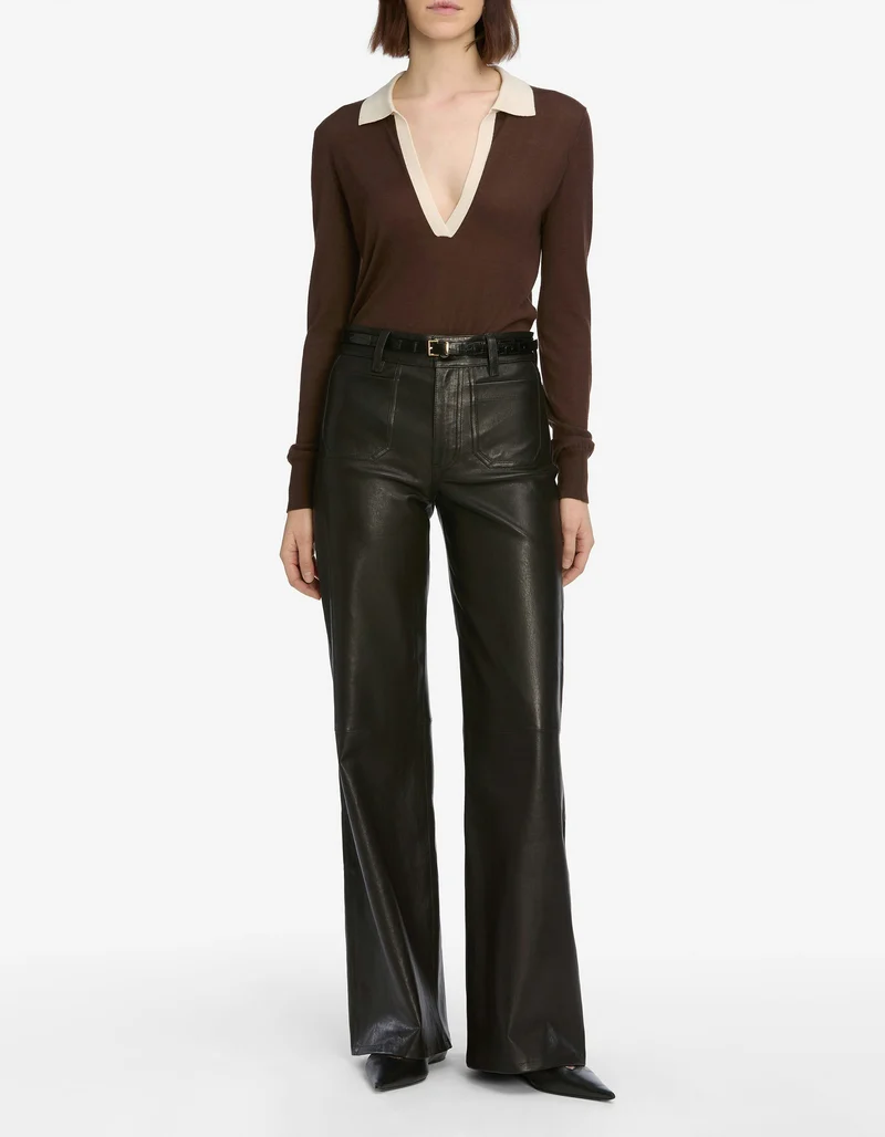 Wide-Leg Lammleder-Hose Le Slim Palazzo Modernist