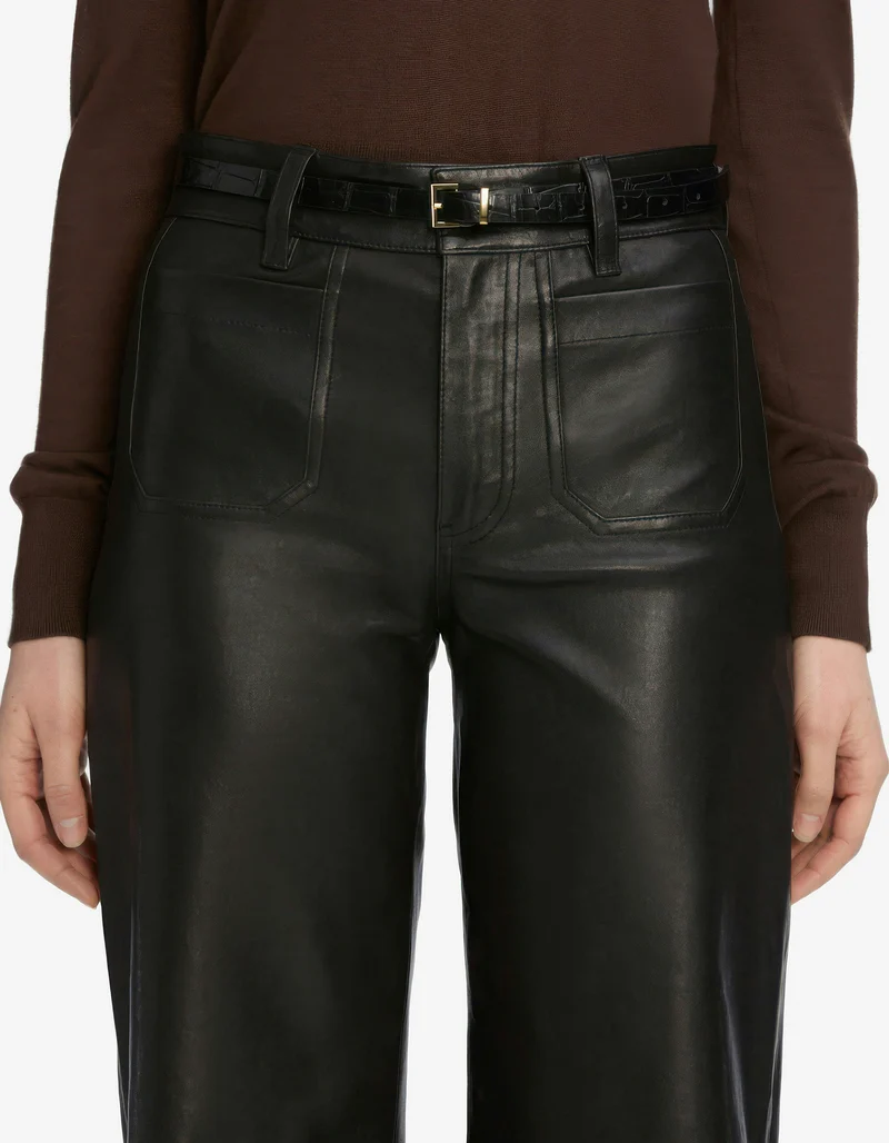 Wide-Leg Lammleder-Hose Le Slim Palazzo Modernist