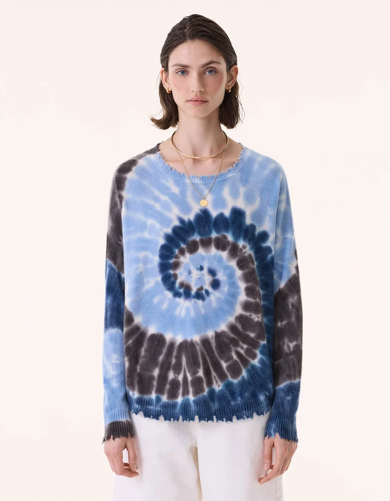 Destroyed Batik Kaschmir-Pullover Mela