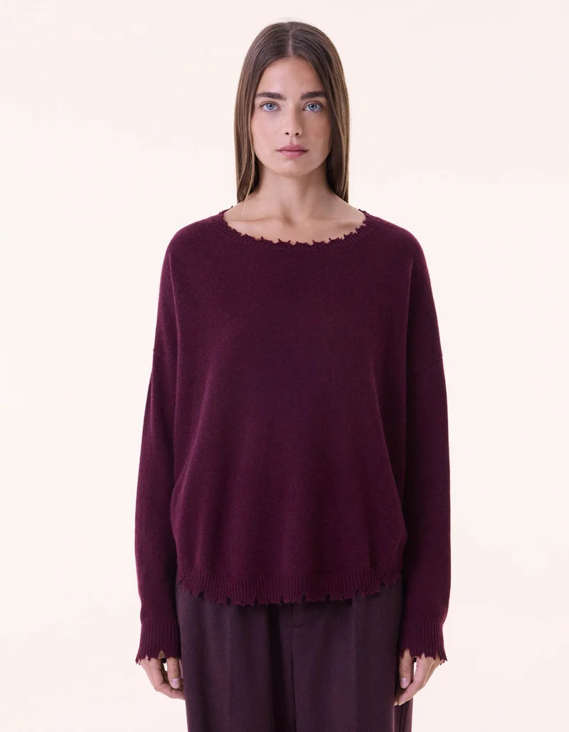 Oversize Destroyed Kaschmir-Pullover Mela