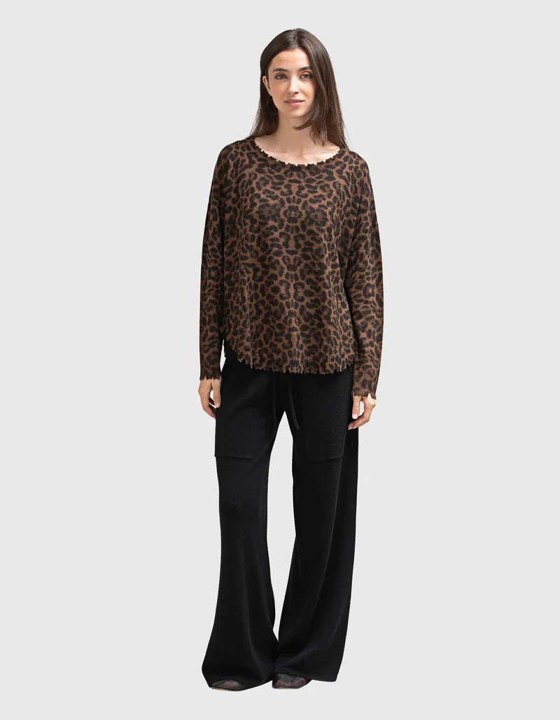 Oversize Leo-Kaschmir-Pullover Melah