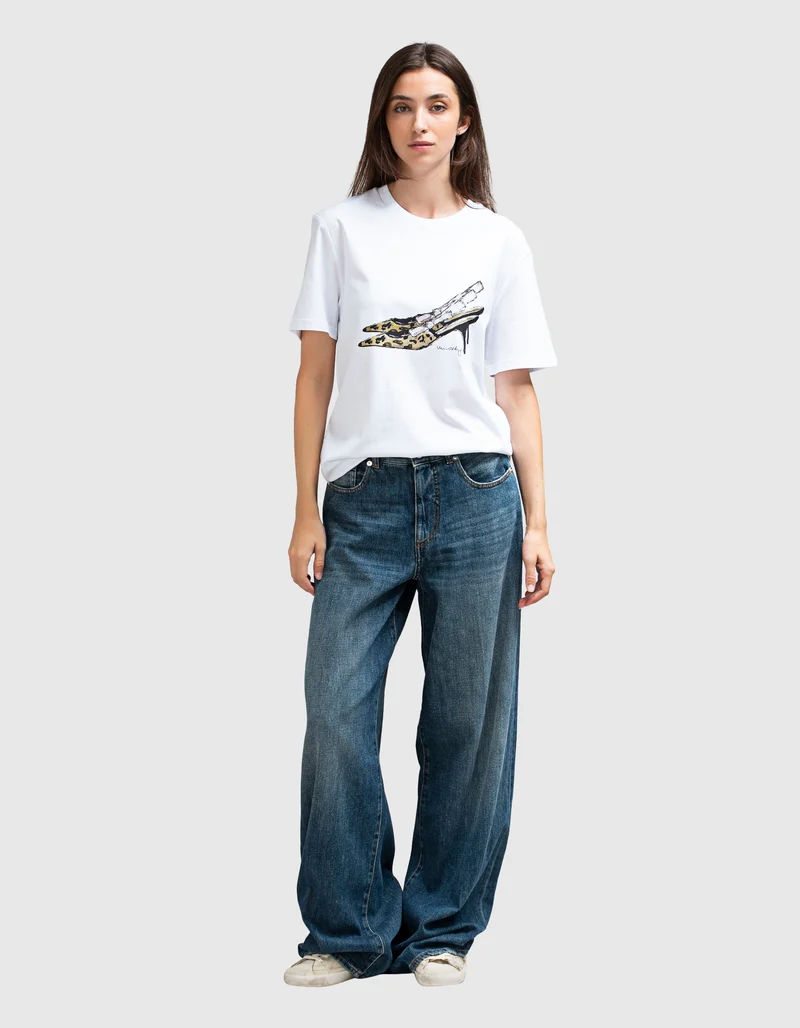 Bedrucktes Oversize T-Shirt Iconic Shoe