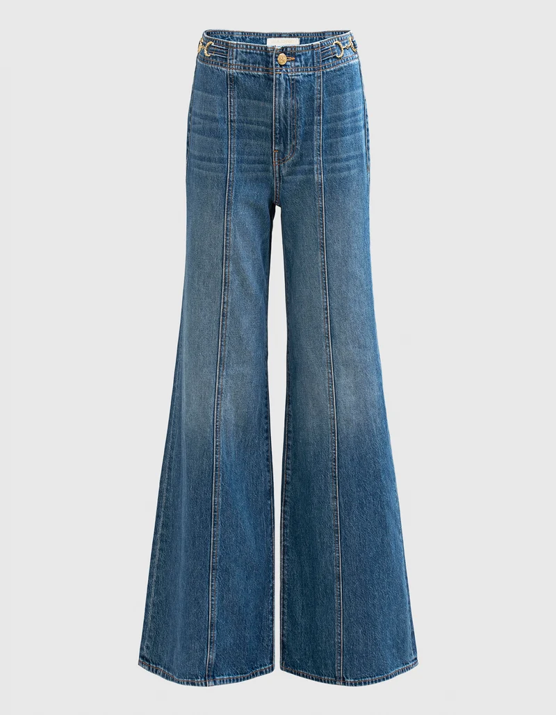 Flare-Leg Jeans The Delphine mit Metall-Verzierungen