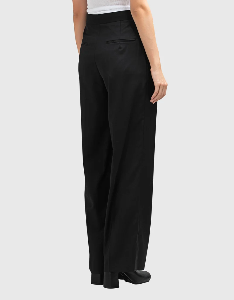 High-Waist Woll-Mix Bundfaltenhose