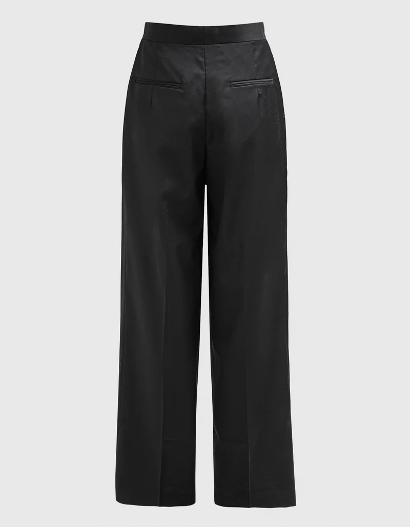 High-Waist Woll-Mix Bundfaltenhose
