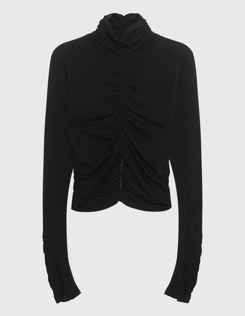 Cropped Longsleeve mit Raffung