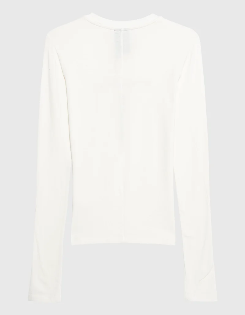 Longsleeve mit besticktem Wording und Faden-Detail