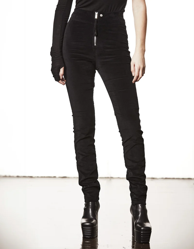 Skinny-Fit Samt-Hose