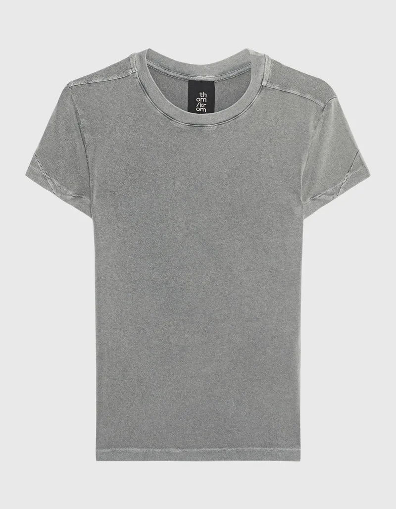Washed-Out T-Shirt mit Rundhalsausschnitt