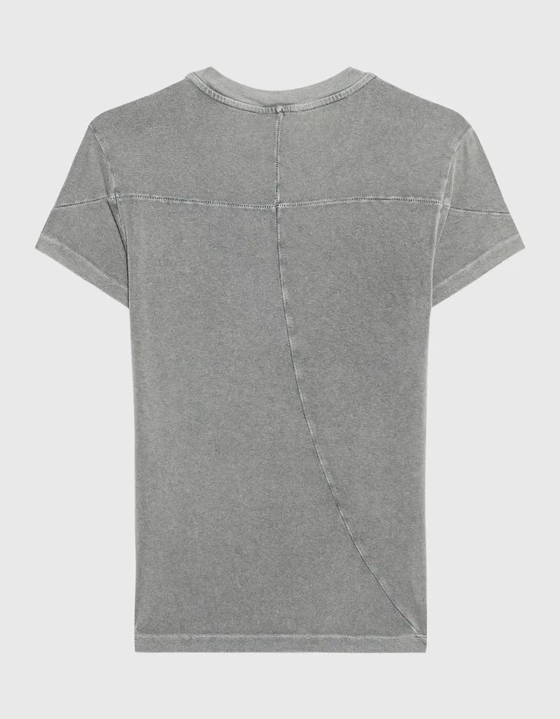 Washed-Out T-Shirt mit Rundhalsausschnitt