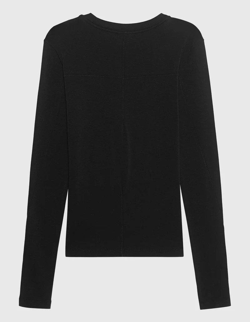 Longsleeve mit besticktem Wording und Faden-Detail
