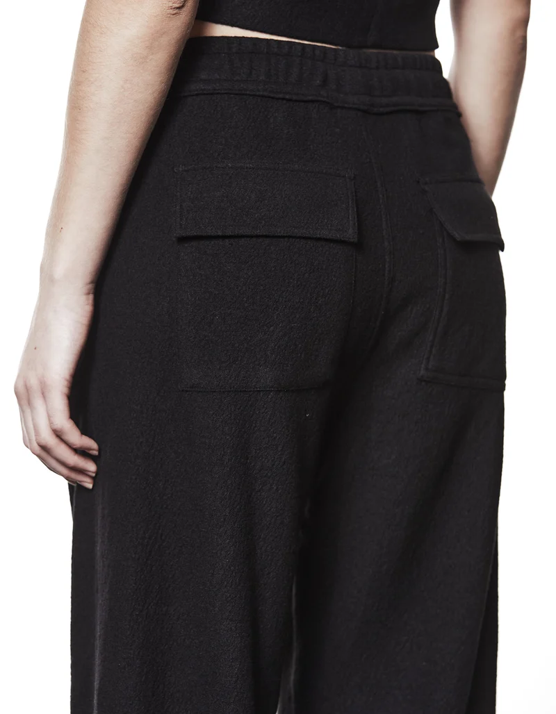Woll-Wide-Leg Jogginghose mit Eingrifftaschen