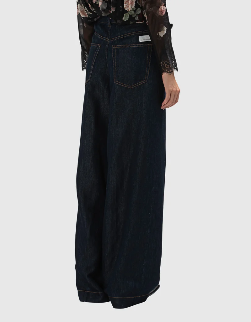Wide-Leg Jeans Lupe mit Seiden-Anteil