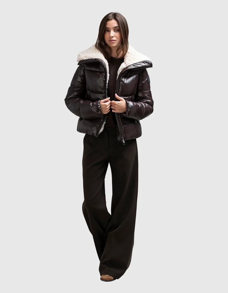 Steppjacke mit Kunstfellkragen