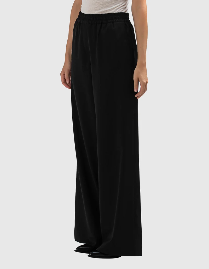 Wide-Leg Woll-Hose mit elastischem Bund