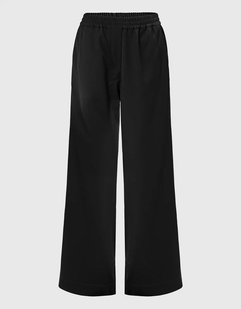 Wide-Leg Woll-Hose mit elastischem Bund