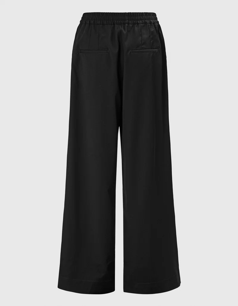 Wide-Leg Woll-Hose mit elastischem Bund