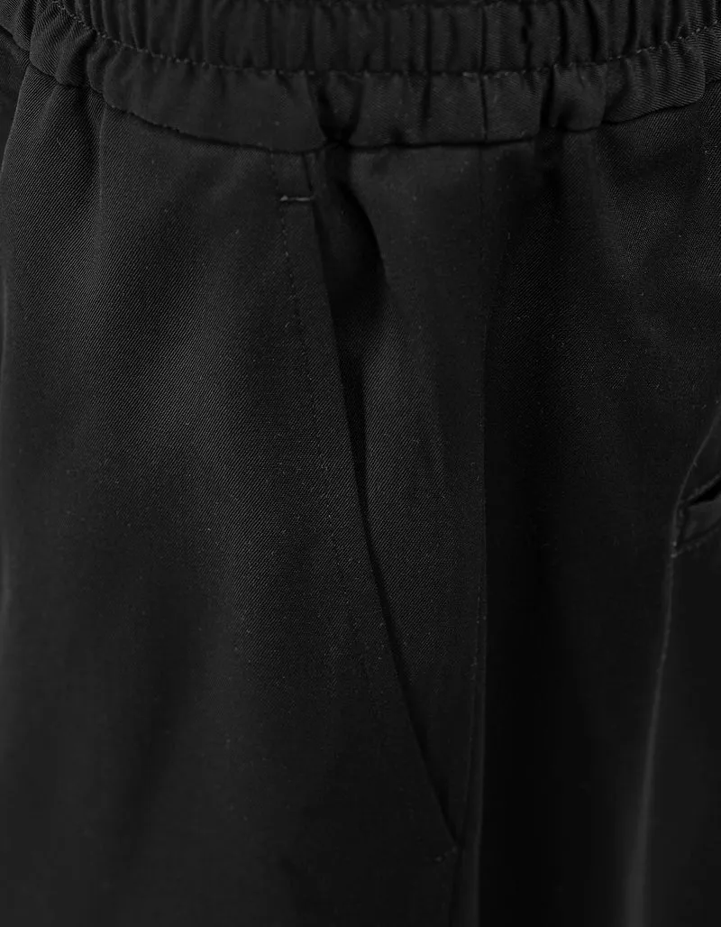Wide-Leg Woll-Hose mit elastischem Bund