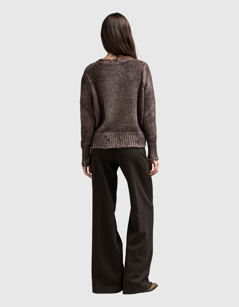 Destroyed-Look Kaschmir-Seiden-Mix Pullover