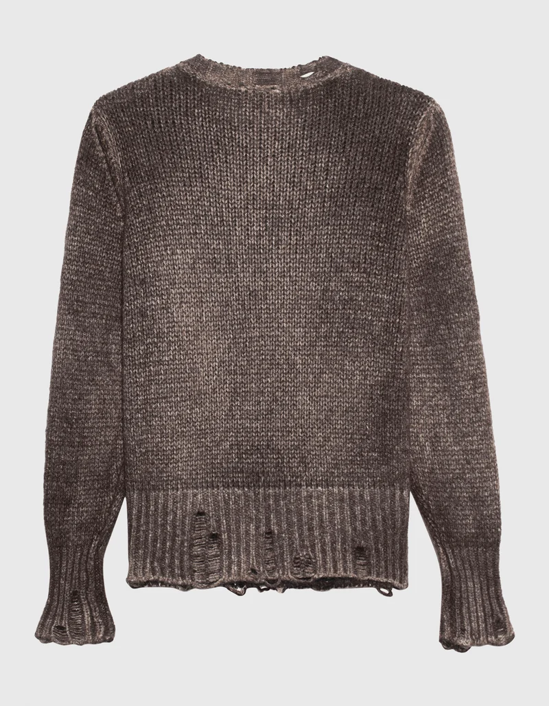 Destroyed-Look Kaschmir-Seiden-Mix Pullover