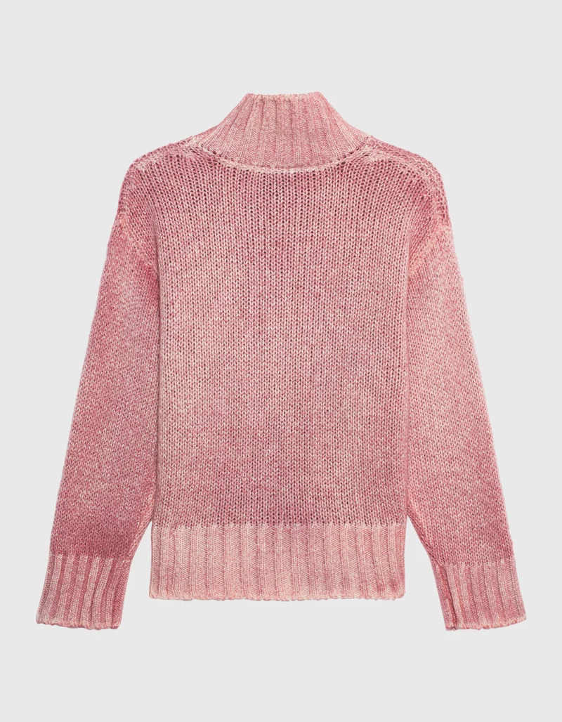 Kaschmir-Seiden-Mix Pullover Hand Painted High Neck