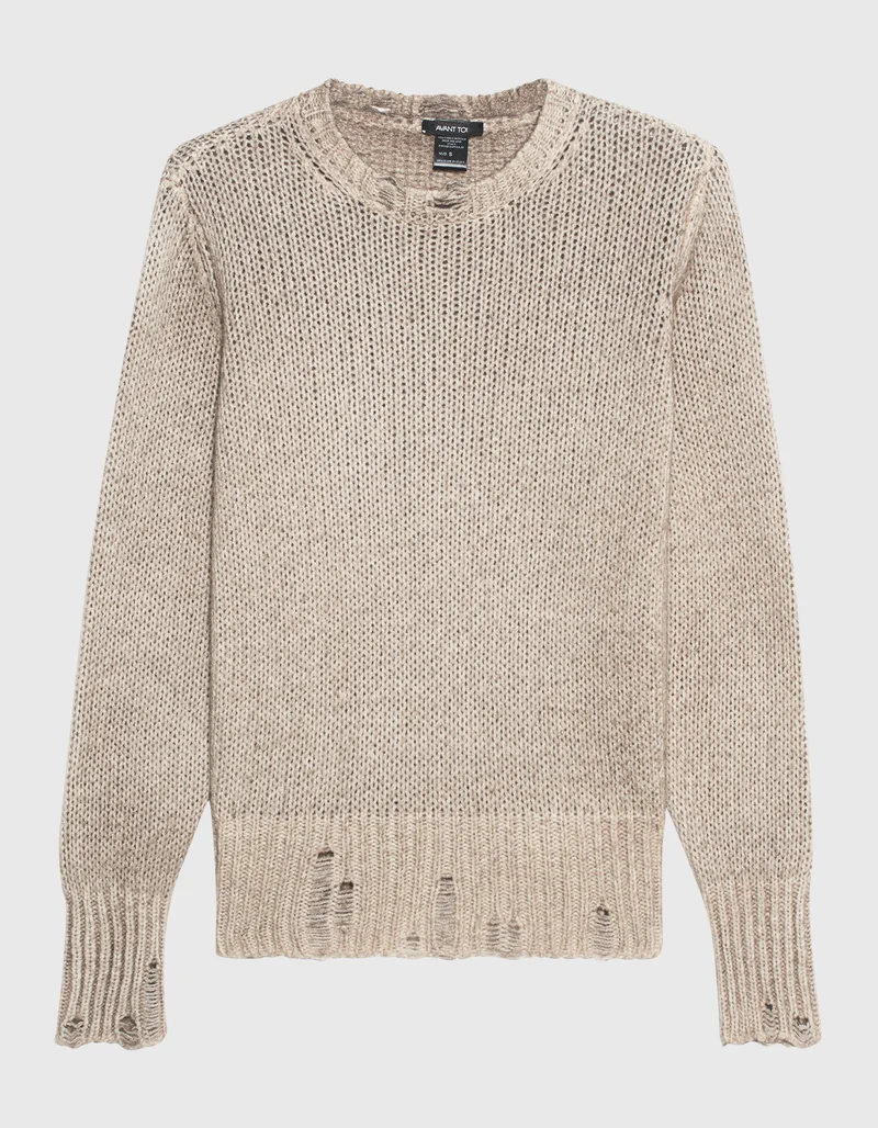 Destroyed-Look Kaschmir-Seiden-Mix Pullover