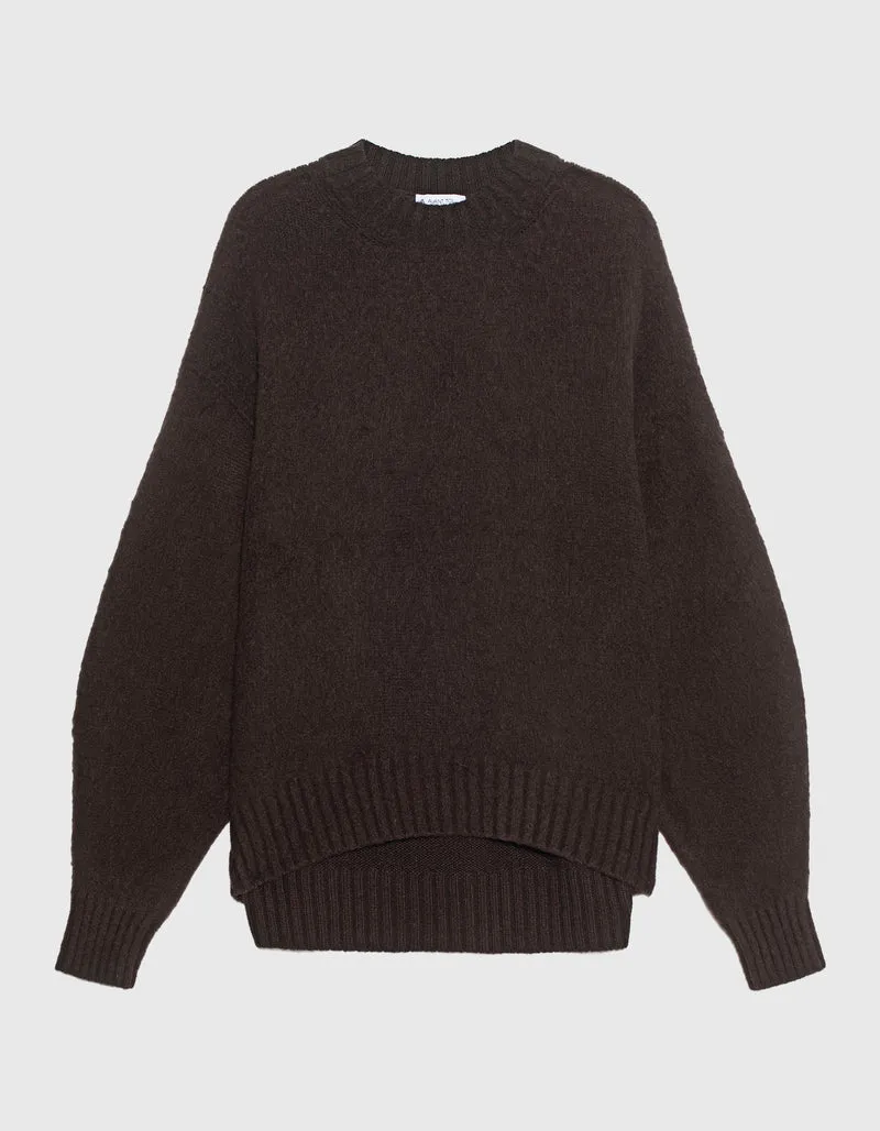 Brushed Wolle-Kaschmir Oversize-Pullover