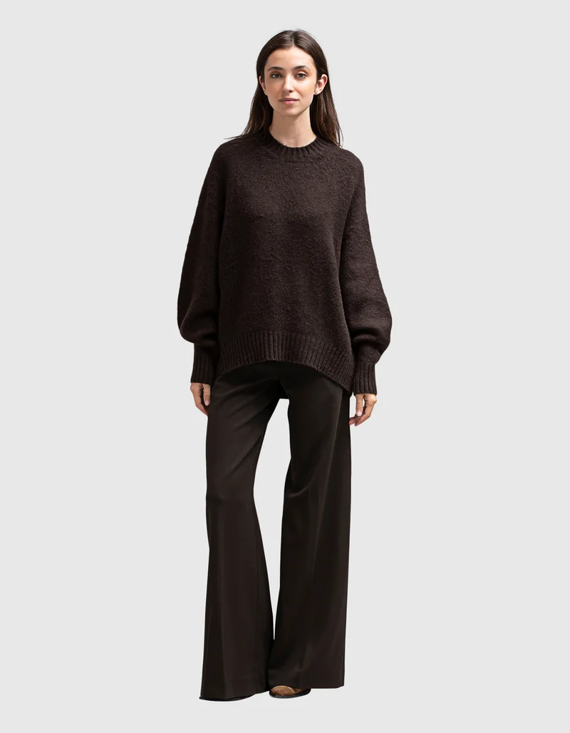 Brushed Wolle-Kaschmir Oversize-Pullover