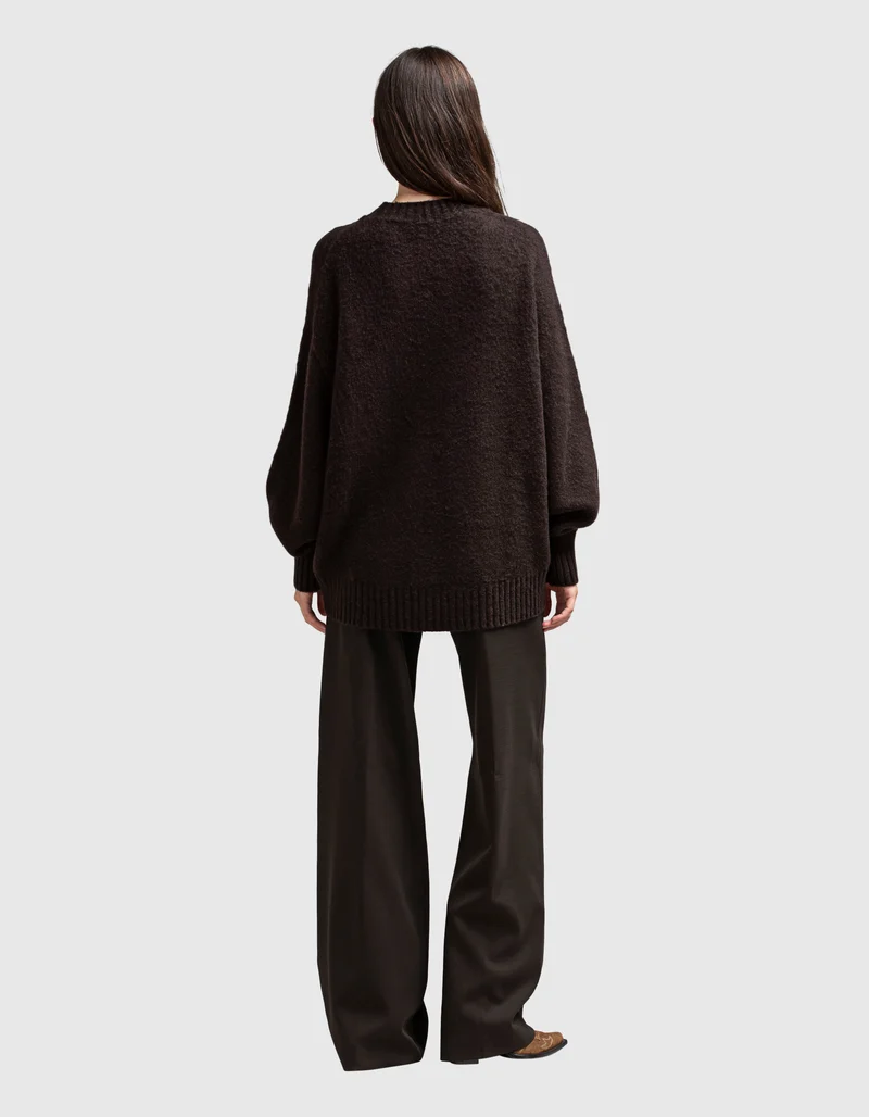 Brushed Wolle-Kaschmir Oversize-Pullover