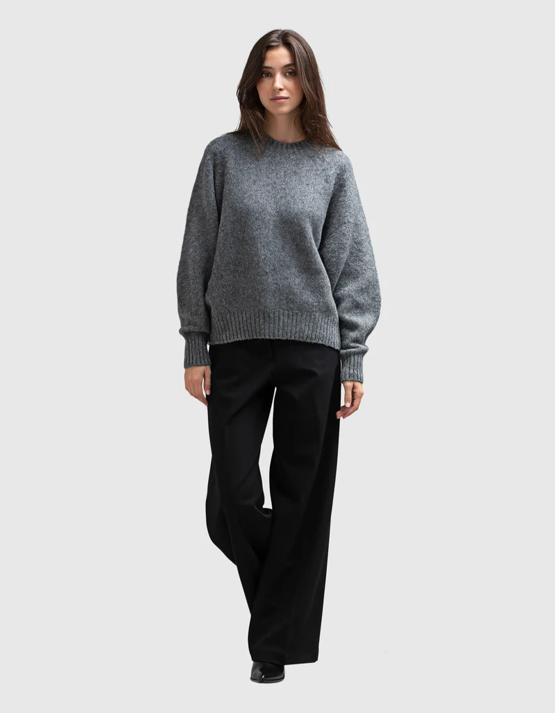Brushed Wolle-Kaschmir Oversize-Pullover
