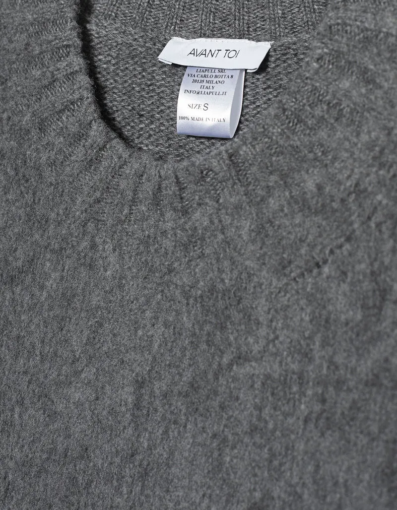 Brushed Wolle-Kaschmir Oversize-Pullover