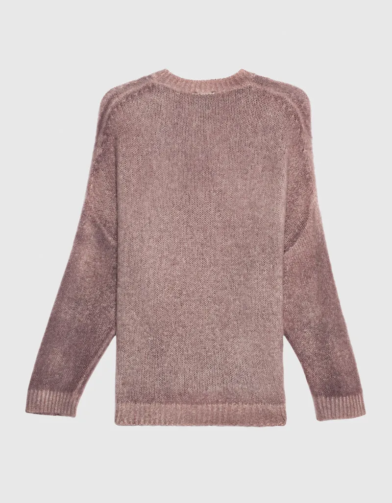 Oversize Kaschmirpullover Hand Painted Brushed
