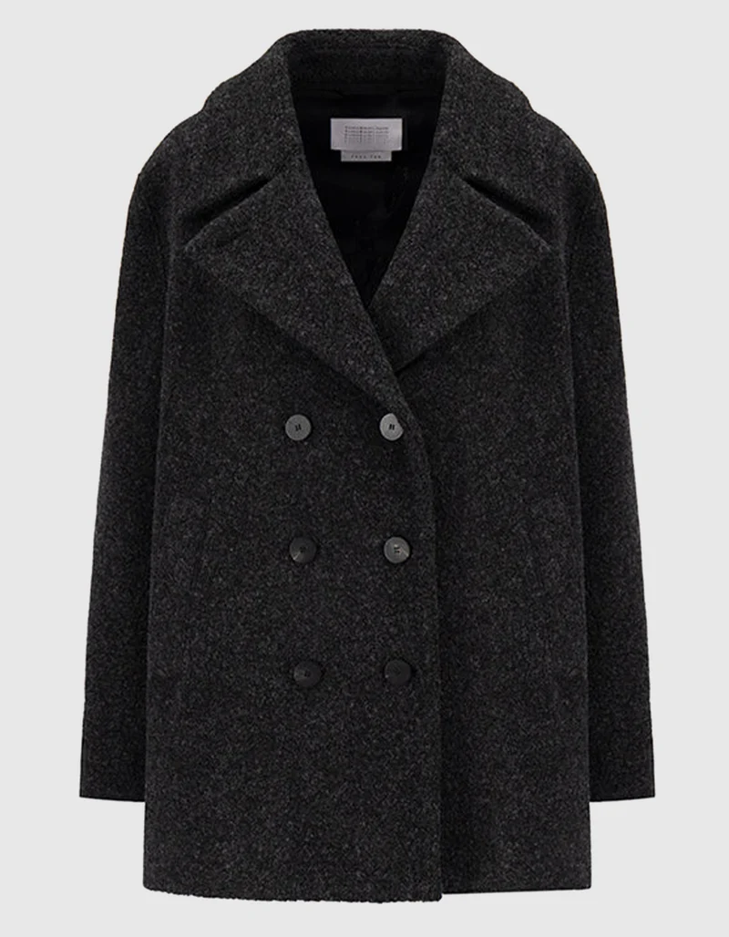 Doppelreihige Bouclé Woll-Mix Jacke Sailor