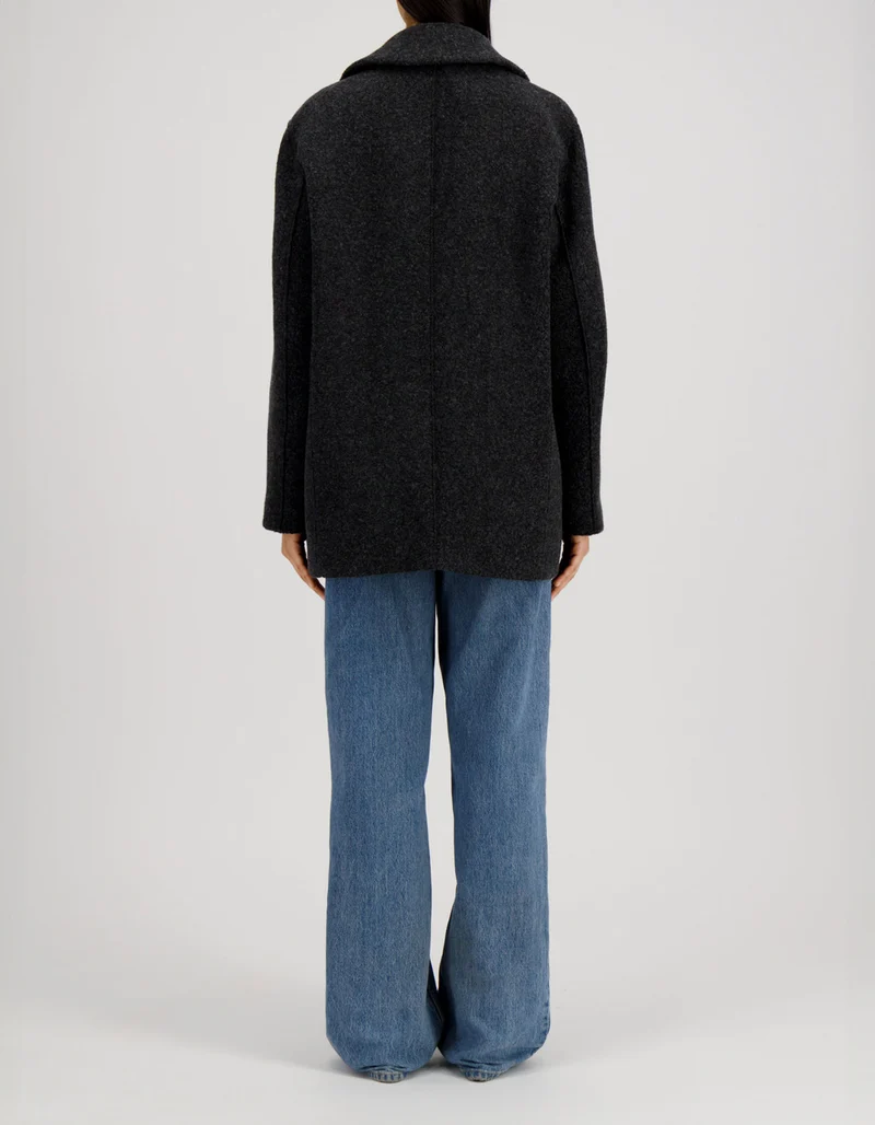Doppelreihige Bouclé Woll-Mix Jacke Sailor