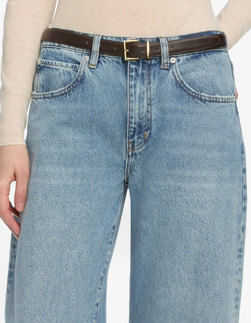 Low Slung Barrel-Leg Jeans