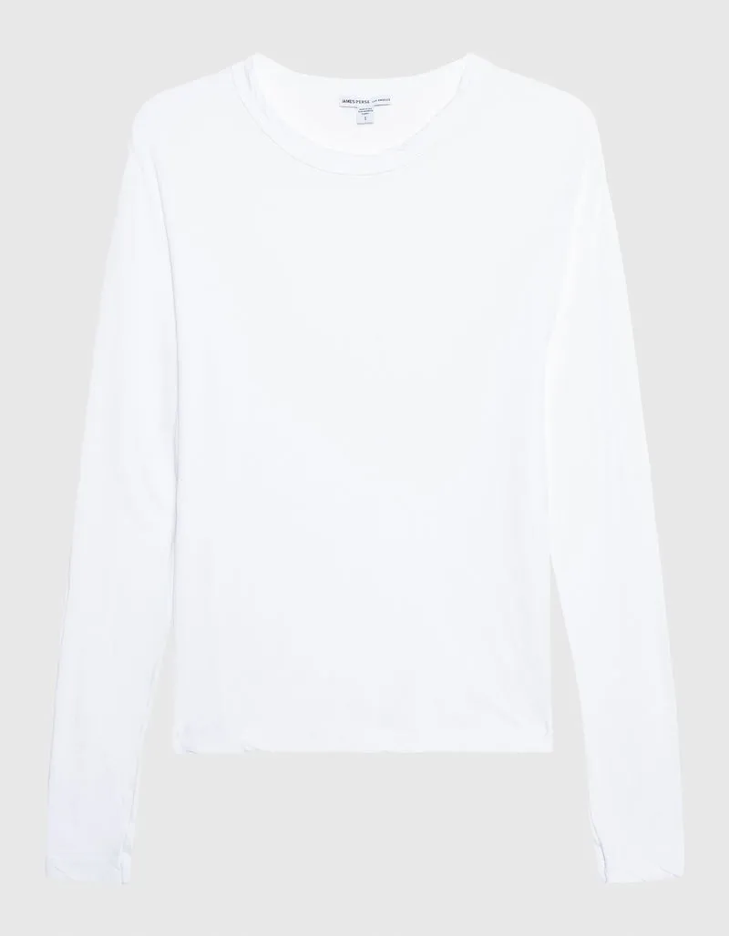 Longsleeve mit Rundhalsausschnitt in Crêpe-Optik