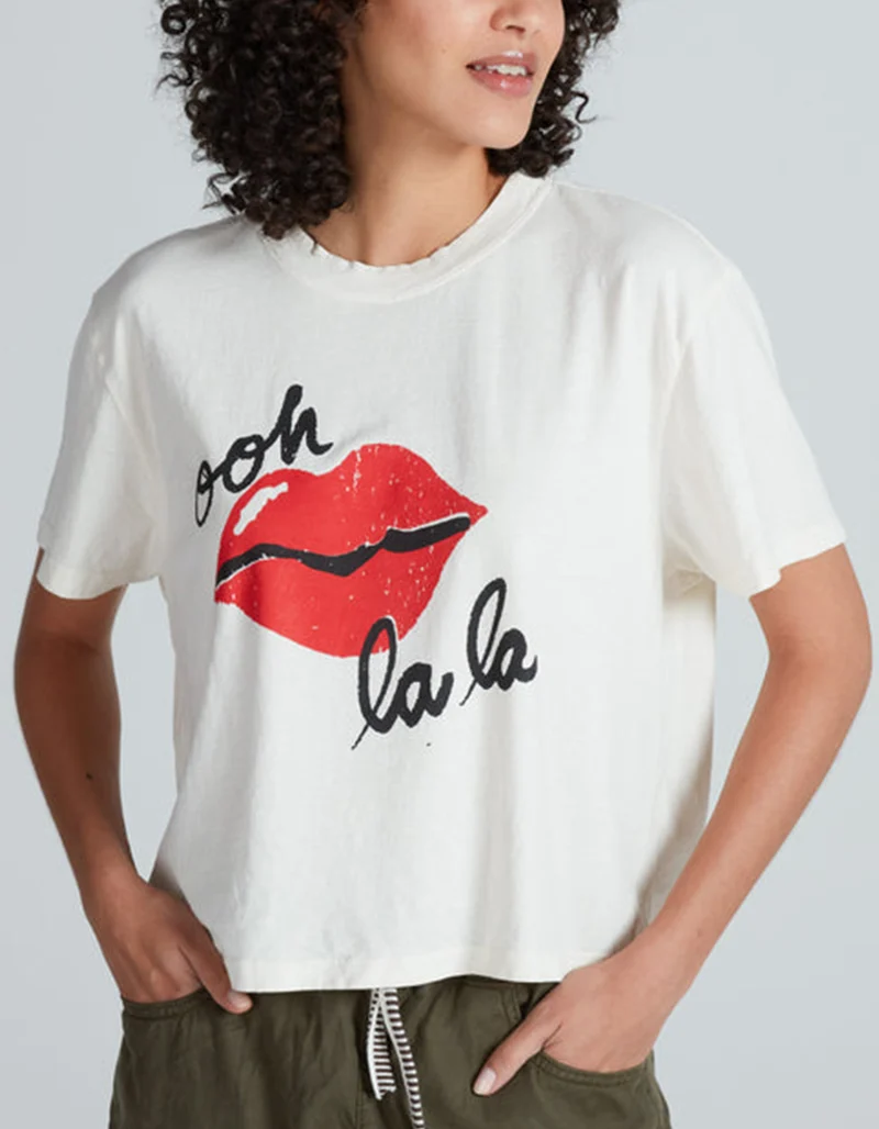 Bedrucktes Cropped Boxy-Fit T-Shirt