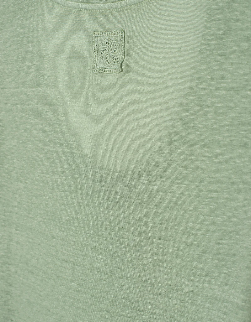 Leinen-T-Shirt mit Rundhalsausschnitt